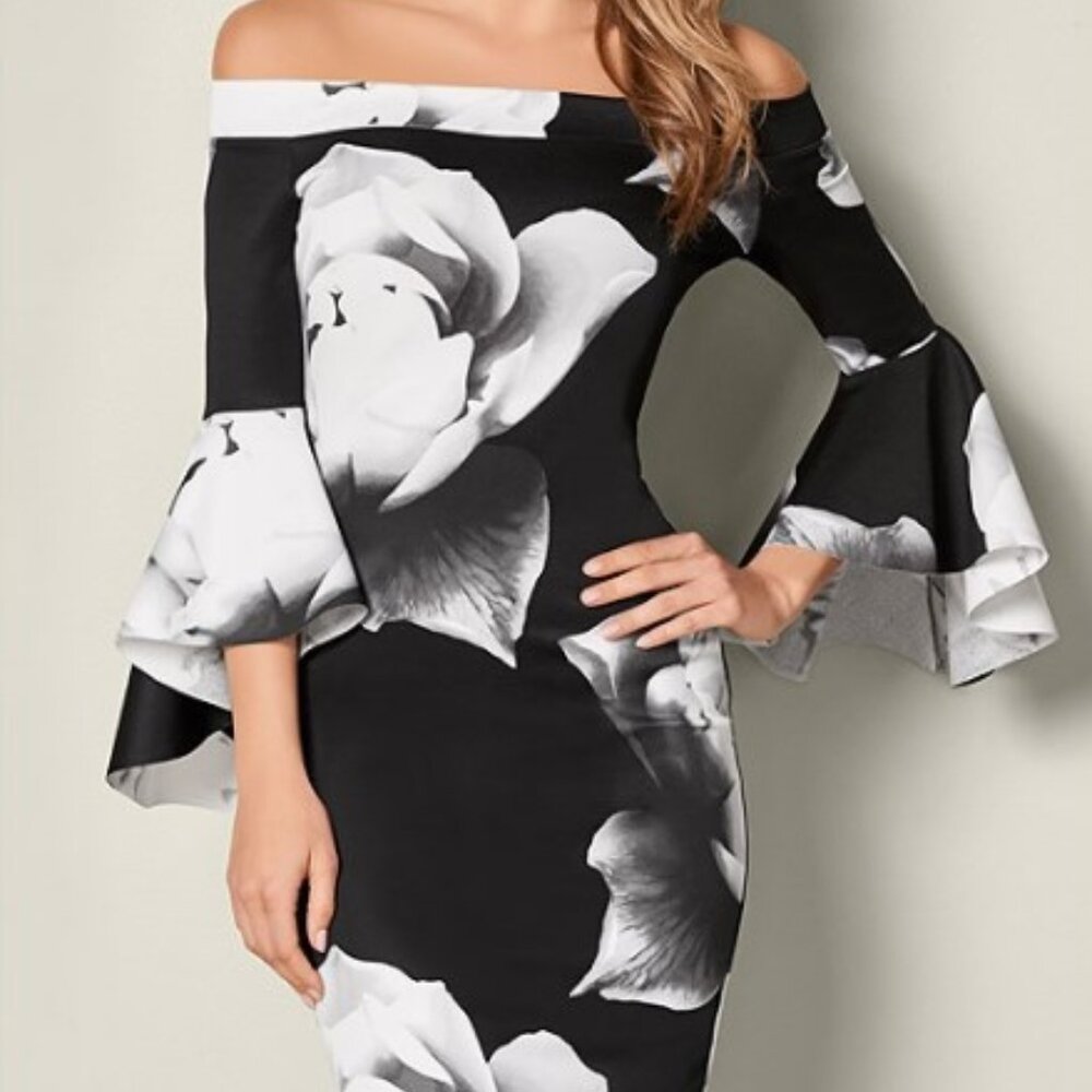 VENUS FLORAL STRETCH DRESS SIZE XS